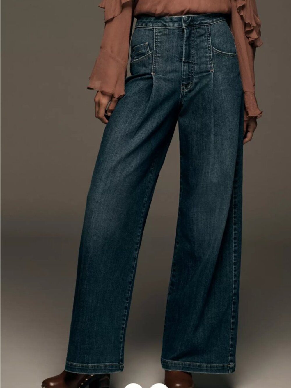 Pilcro Emory Pleated Jeans High Rise Wide Leg - size 30 - Picture 9 of 12